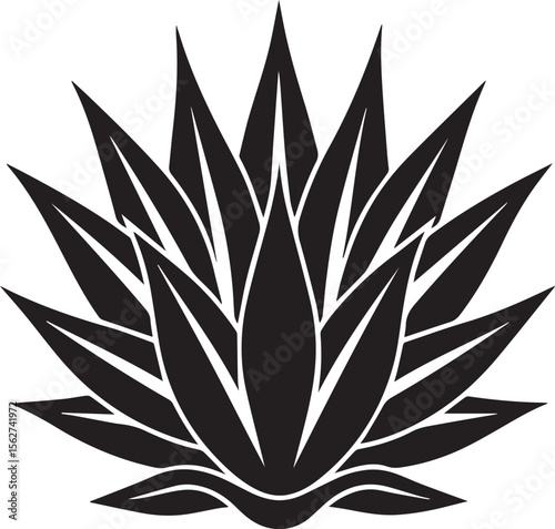 agave plant logo, agave plant silhouette vector icon, plant vector illustration