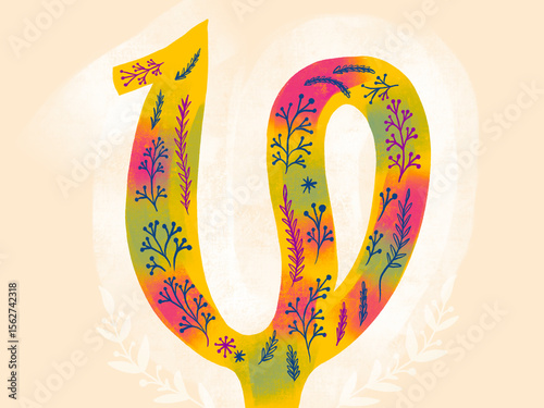 Stylized concept of ten anniversary