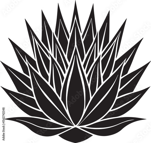 agave plant logo, agave plant silhouette vector icon, plant vector illustration