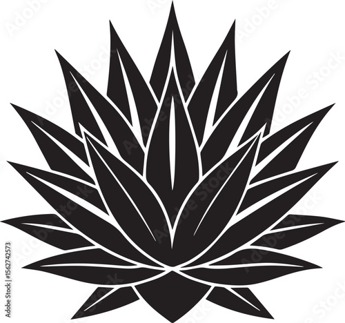 agave plant logo, agave plant silhouette vector icon, plant vector illustration