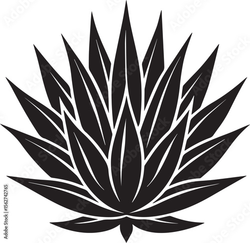 agave plant logo, agave plant silhouette vector icon, plant vector illustration