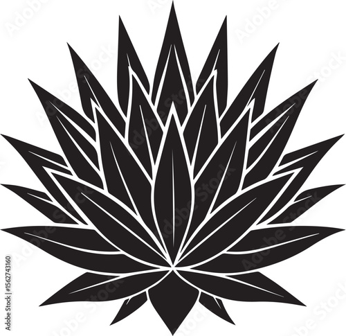 agave plant logo, agave plant silhouette vector icon, plant vector illustration