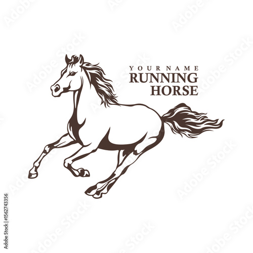 Running Horse logo design vector. Silhouette Horse Template Illustration. Icon Symbol