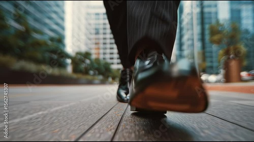 オフィス街を歩くビジネスマンの動画