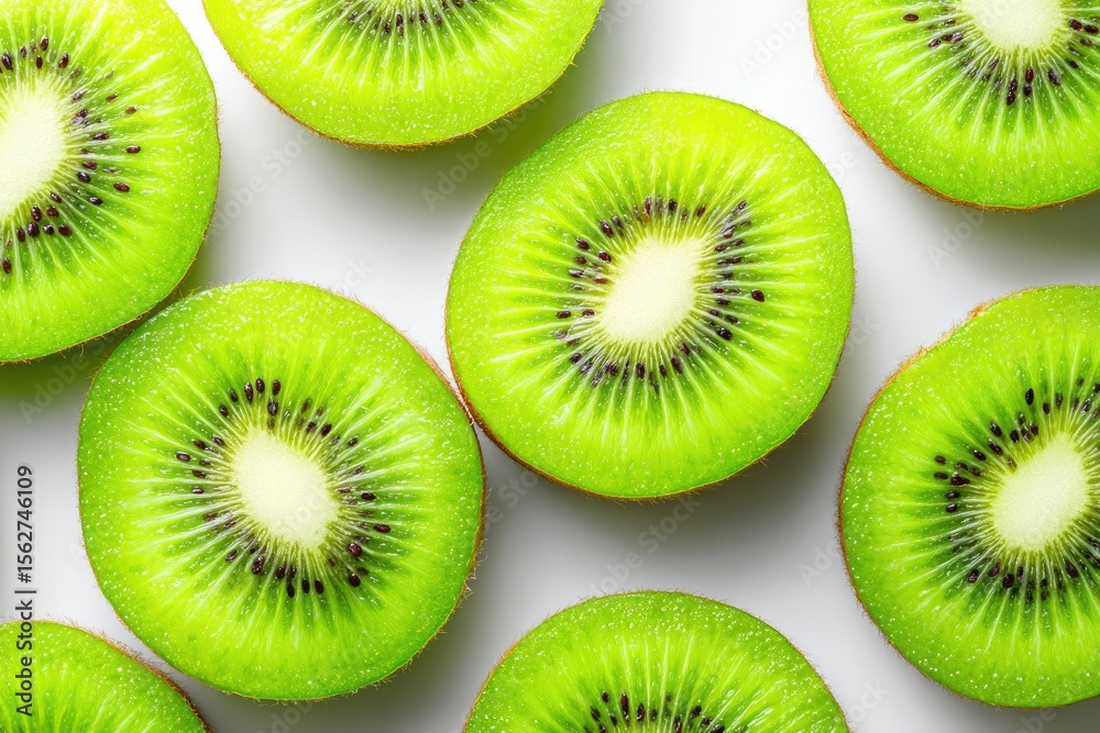 Fototapeta premium Close-up view of sliced kiwi fruit.