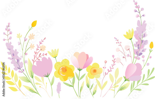 Delicate floral arrangement with pastel blooms and green foliage flowers pink