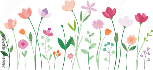 Wallpaper Mural Various colorful flowers and green foliage floral nature Torontodigital.ca
