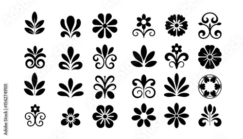 Floral Silhouette Vector Elements