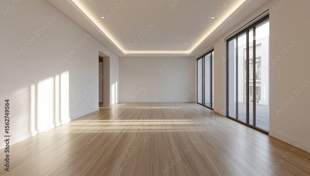 Fototapeta premium Empty sun-drenched living room