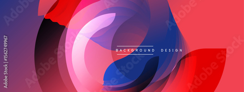 Abstract flowing shapes, vibrant colors, dynamic composition. Modern design elements create visually appealing background.