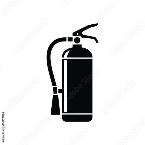 Simple black silhouette icon of a fire extinguisher on a white background