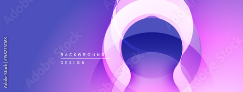 Abstract background features overlapping circles. Gradient transitions from purple to pink create soft visual effect. Minimalist design.