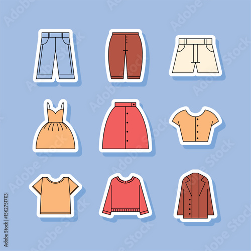 Flat Style Fashion Clothing Collection