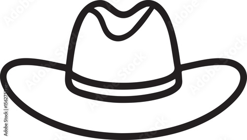 cowboy hat line art logo, cowboy hat line art silhouette vector icon