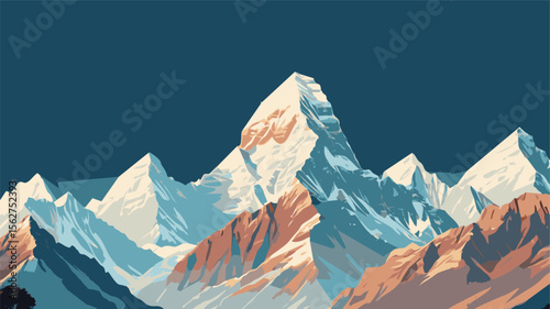 Illustration of the Himalayan Mountains