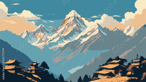 Illustration of the Himalayan Mountains