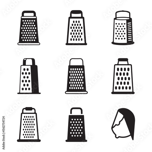 Cheese Grater Kitchen Tool Icons
