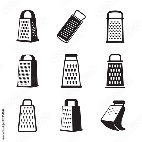 Cheese Grater Kitchen Tool Icons
