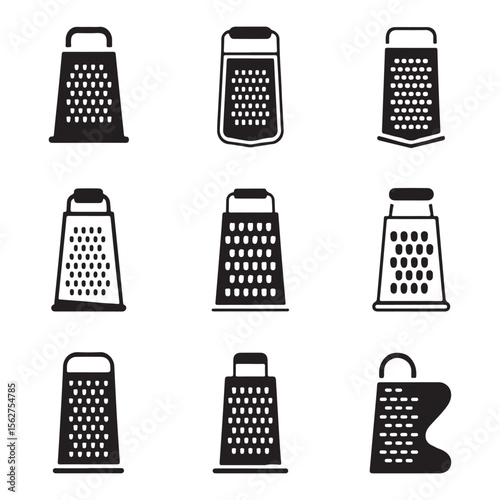 Cheese Grater Kitchen Tool Icons
