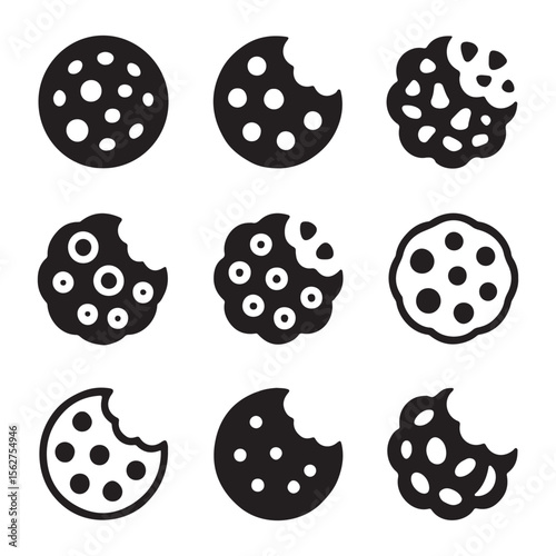 Crispy Cookie Outline Icon Pack
