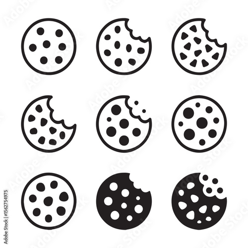 Crispy Cookie Outline Icon Pack

