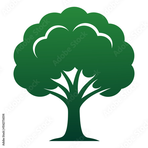 Elm tree vector silhouette illustration isolated on white background