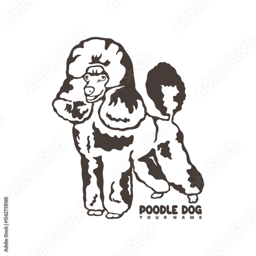 Poodle Dog logo design vector. Silhouette Poodle Dog Template Illustration. Icon Symbol