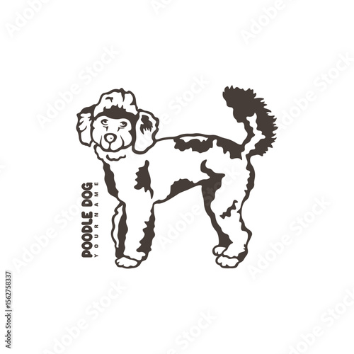 Poodle Dog logo design vector. Silhouette Poodle Dog Template Illustration. Icon Symbol