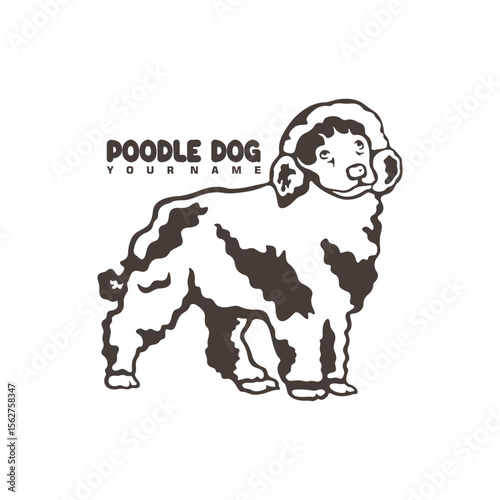 Poodle Dog logo design vector. Silhouette Poodle Dog Template Illustration. Icon Symbol