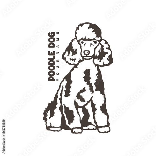 Poodle Dog logo design vector. Silhouette Poodle Dog Template Illustration. Icon Symbol