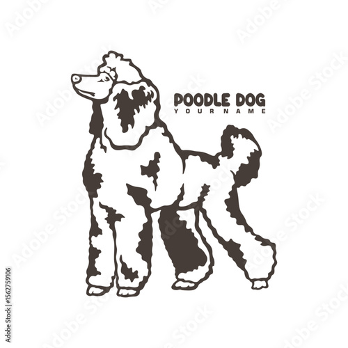 Poodle Dog logo design vector. Silhouette Poodle Dog Template Illustration. Icon Symbol