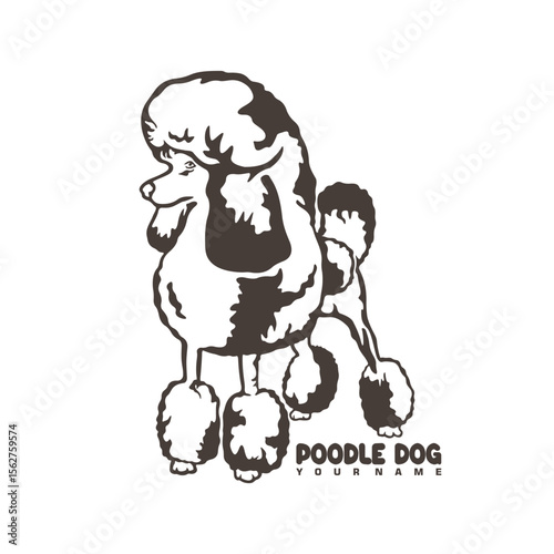 Poodle Dog logo design vector. Silhouette Poodle Dog Template Illustration. Icon Symbol