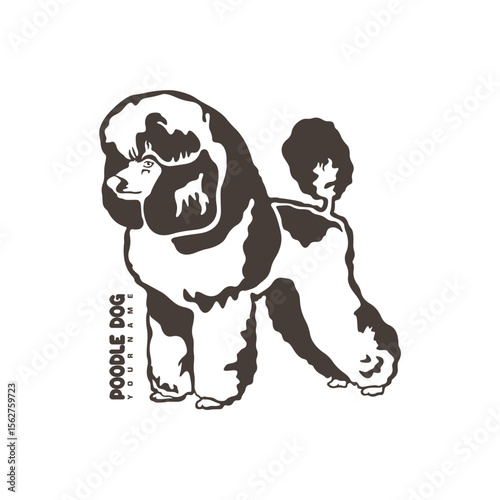 Poodle Dog logo design vector. Silhouette Poodle Dog Template Illustration. Icon Symbol