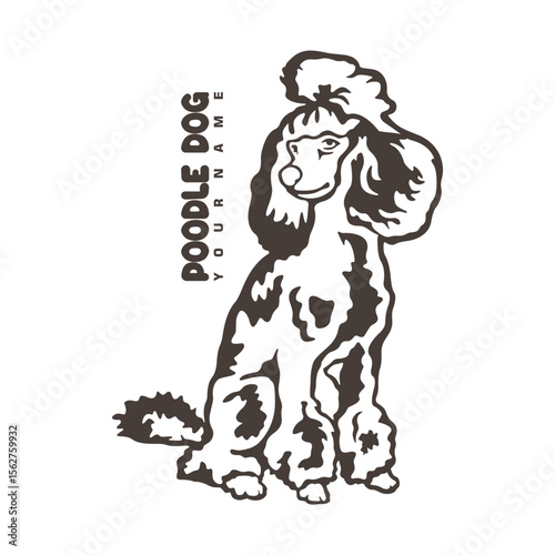 Poodle Dog logo design vector. Silhouette Poodle Dog Template Illustration. Icon Symbol