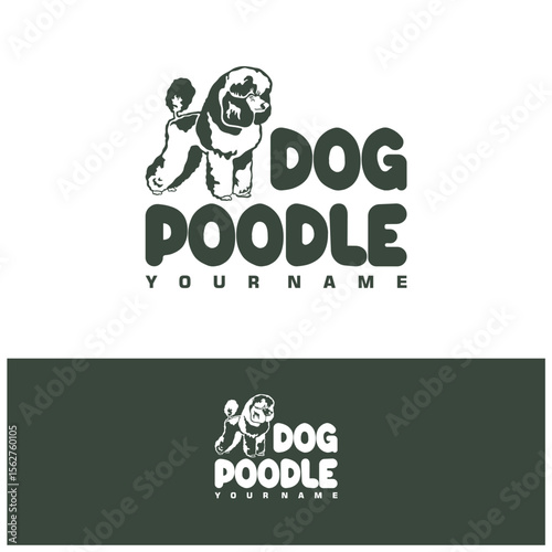 Poodle Dog logo design vector. Silhouette Poodle Dog Template Illustration. Icon Symbol