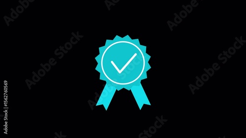 Star badge Animation icon sign animation,  star check mark ribbon badge tag banner animated with alpha channel.