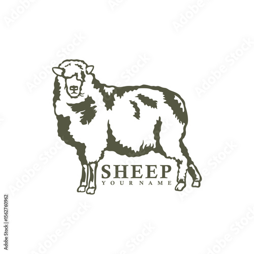 Sheep logo design vector. Silhouette Sheep Template Illustration. Icon Symbol