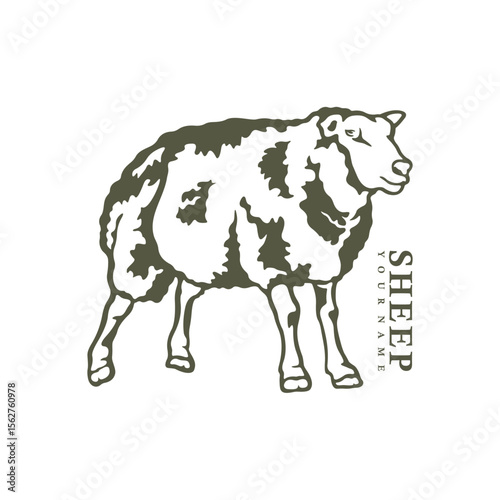 Sheep logo design vector. Silhouette Sheep Template Illustration. Icon Symbol