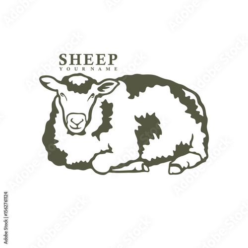 Sheep logo design vector. Silhouette Sheep Template Illustration. Icon Symbol