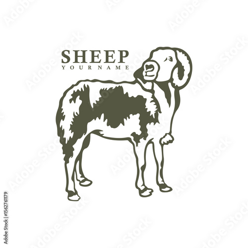 Sheep logo design vector. Silhouette Sheep Template Illustration. Icon Symbol