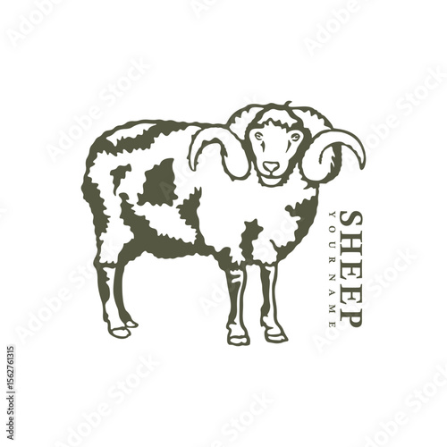 Sheep logo design vector. Silhouette Sheep Template Illustration. Icon Symbol