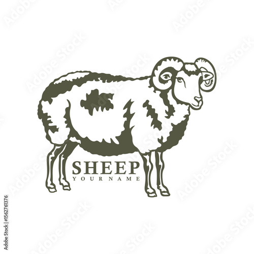 Sheep logo design vector. Silhouette Sheep Template Illustration. Icon Symbol
