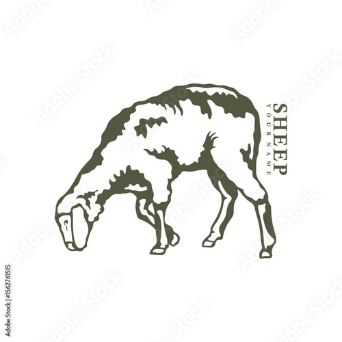Sheep logo design vector. Silhouette Sheep Template Illustration. Icon Symbol