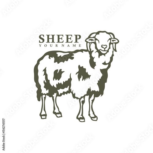 Sheep logo design vector. Silhouette Sheep Template Illustration. Icon Symbol