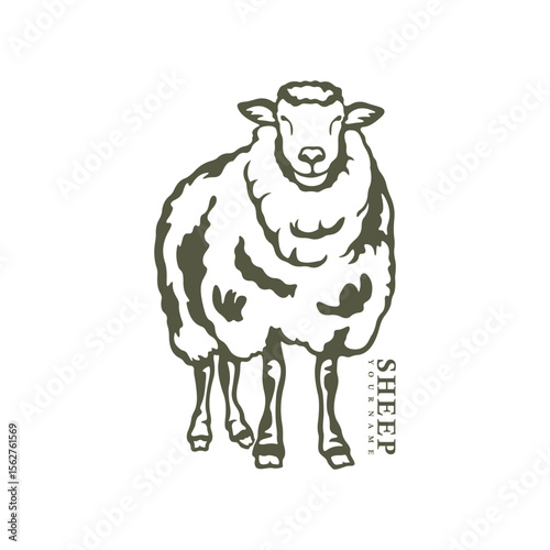 Sheep logo design vector. Silhouette Sheep Template Illustration. Icon Symbol
