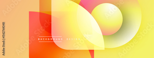 Abstract vibrant background. Overlapping shapes create warm color gradients. Modern design elements suggest energy, innovation.