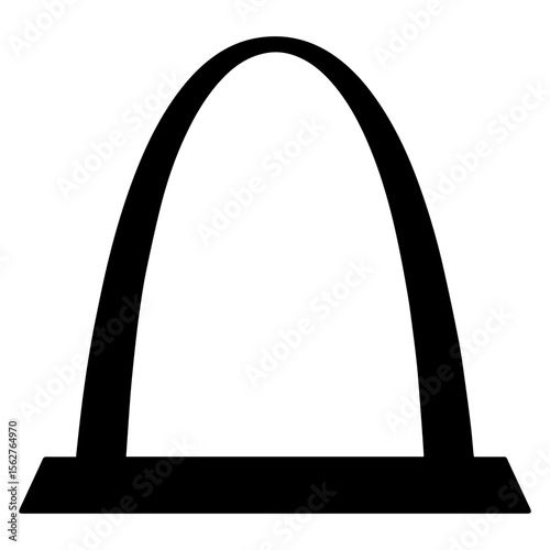 St Louis Gateway Arch iconic monument in city skyline on transparent background
