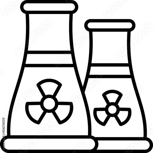 Black radiation icon - outline