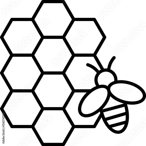 Black honeycomb icon - outline