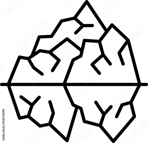 Black glacier icon - outline